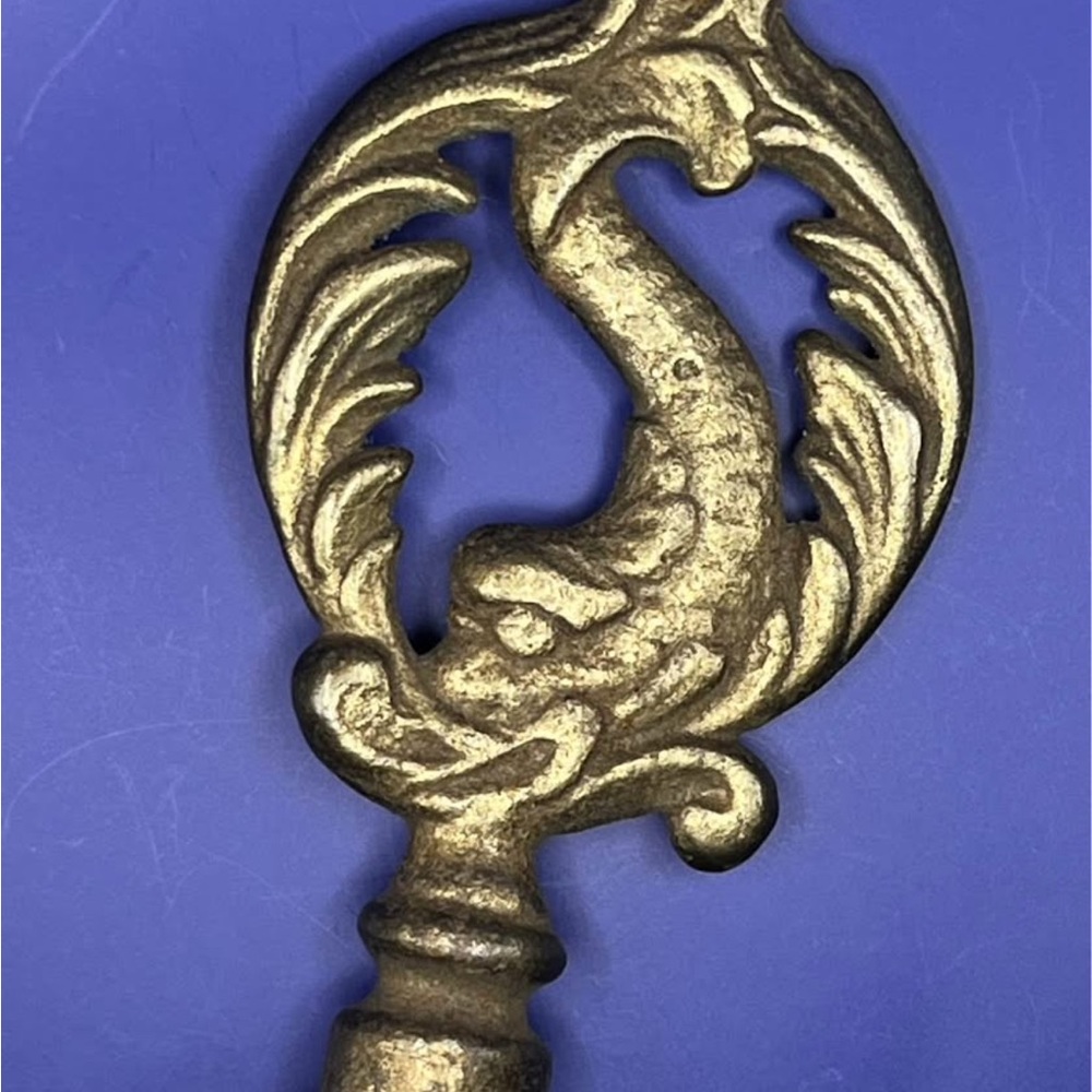 Vintage Large Brass Flagpole or Lamp Finial Fish Motif